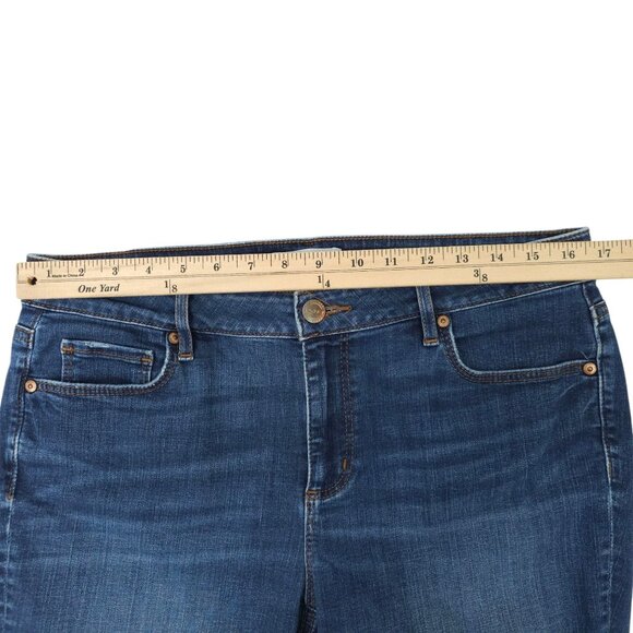 Loft Curvy Skinny Jeans Womens Size 30/10 Medium Wash Mid Rise Denim - Picture 3 of 15